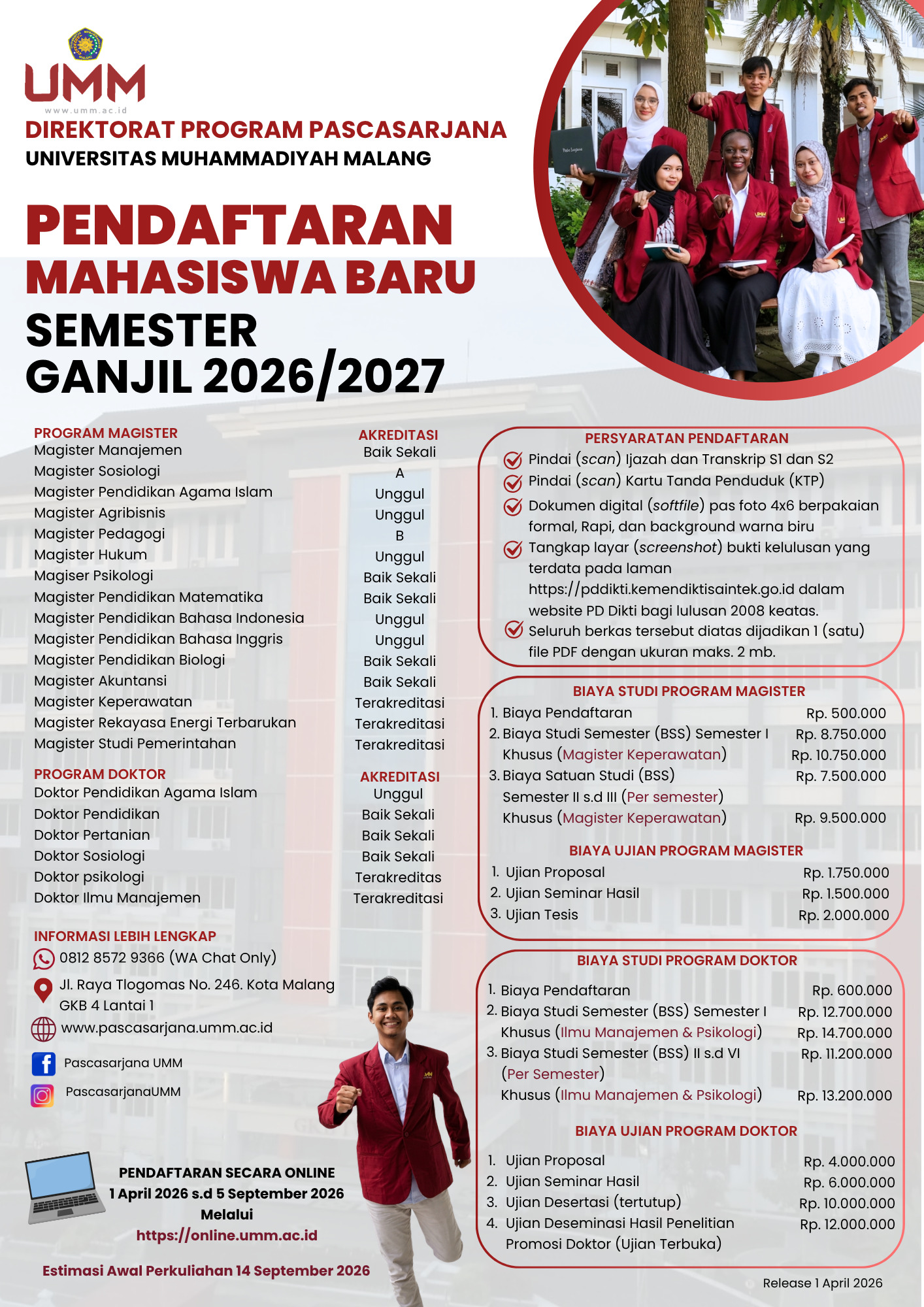 Flyer PMB Pascasarjana UMM 2026